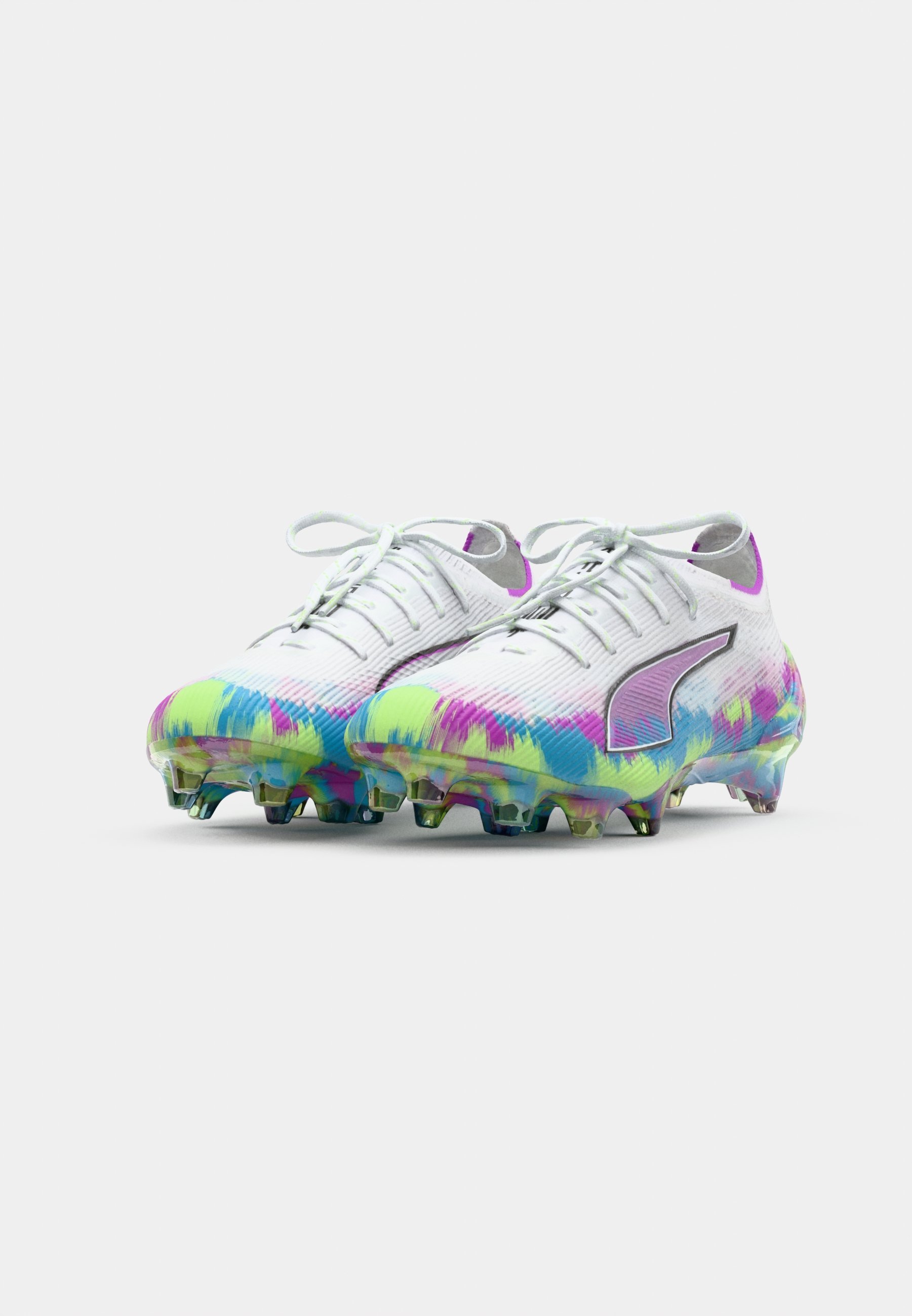 Puma ULTRA 6 ULTIMATE BRILLIANCE FG - Scarpe da calcio per terreni compatti - bianco/mela frizzante/acquamarina brillante/magenta puro