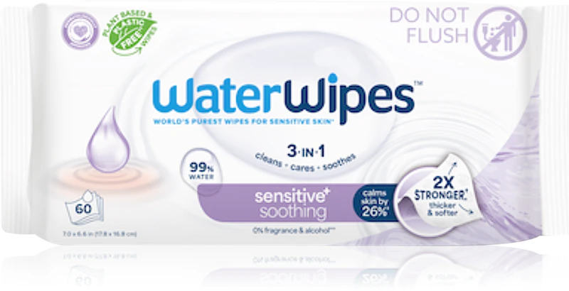 Lenços umedecidos suaves WaterWipes Soothing Clean para bebês