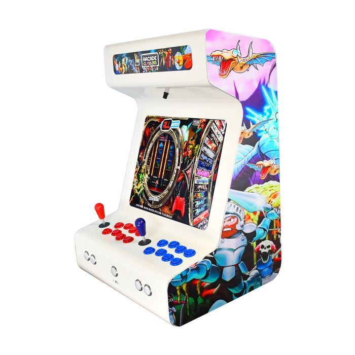 Máquina de Arcade Retrô - Branca - Console para Sala de Estar - Jogos Batocera Inclusos
