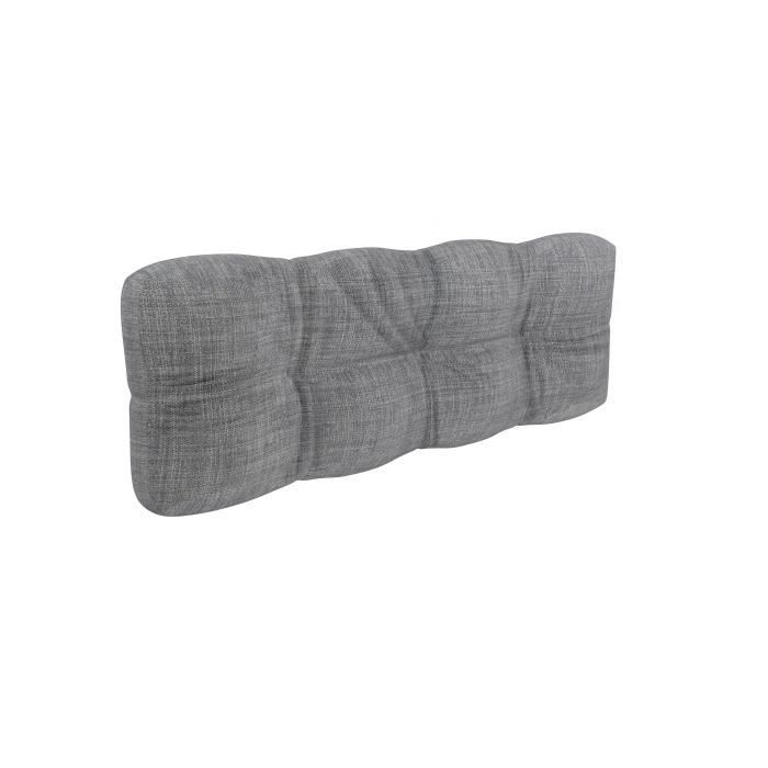 Cojines acolchados de palés - Gris - Respaldo 120x40 - 100% polipropileno - Interior/Exterior - POKAR