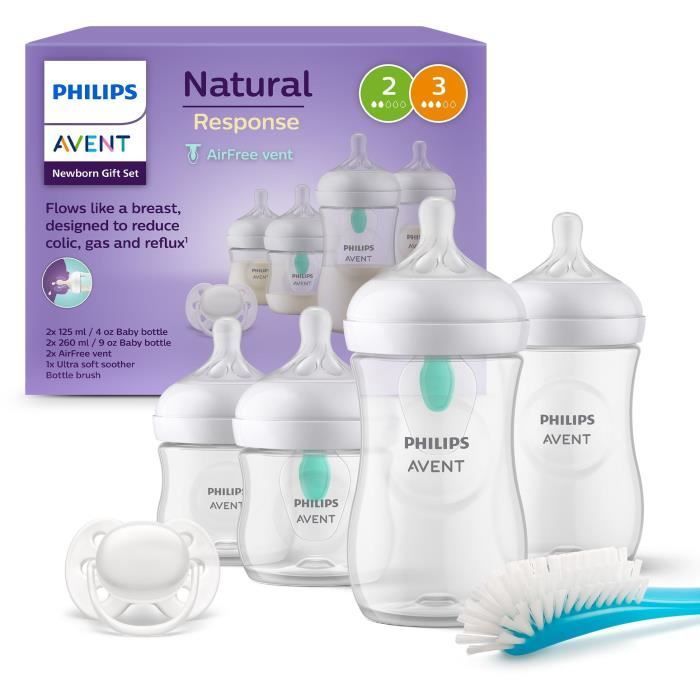 Babykit - PHILIPS AVENT - Natural 3.0 AirFree - 2 x 125ml flesjes + 2 x 260ml flesjes + Ultra Soft fopspenen 0-6 maanden