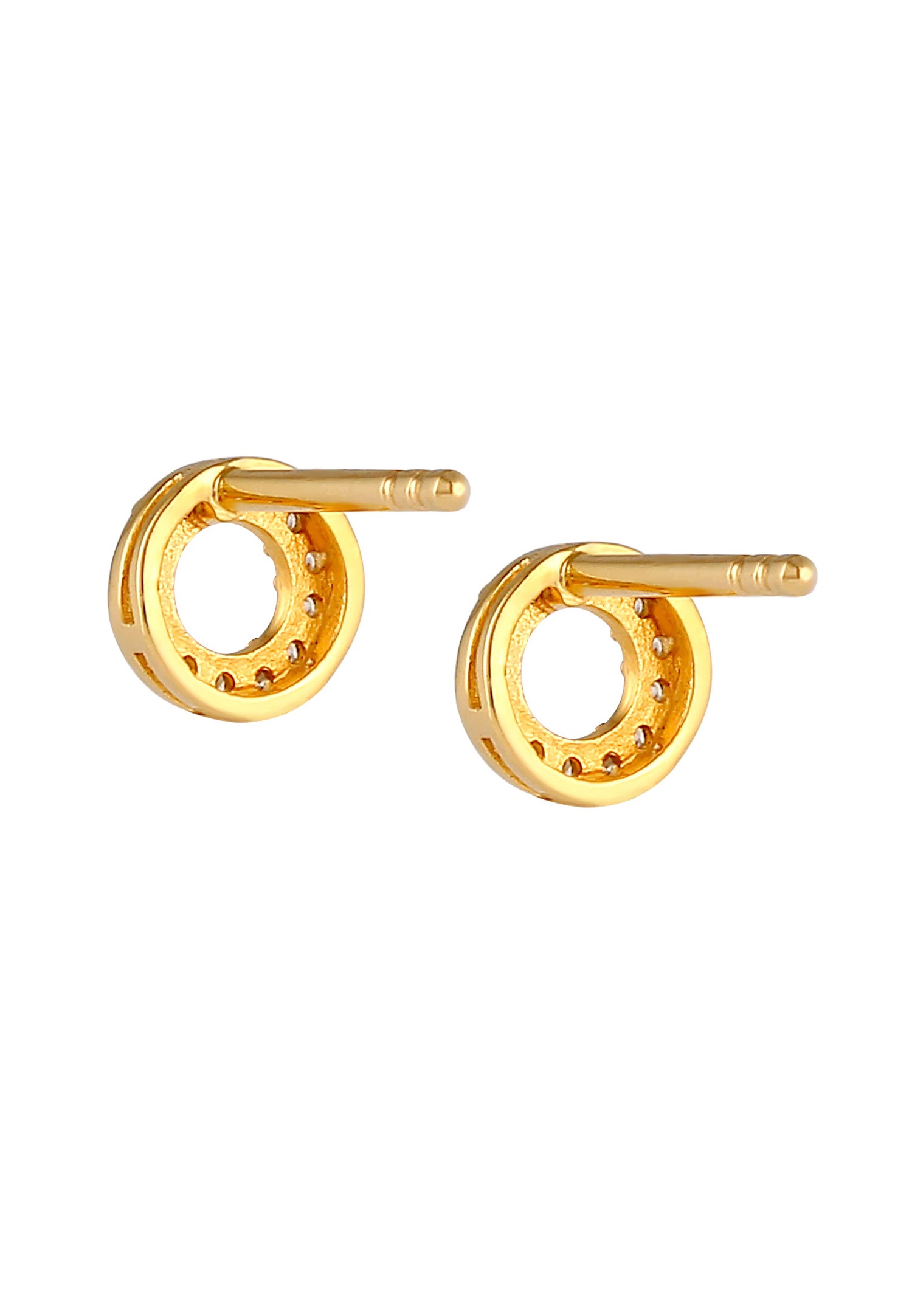 Elli DIAMONDS Boucles d'oreilles dames cercle avec diamants (0,13 ct.) en argent sterling 925