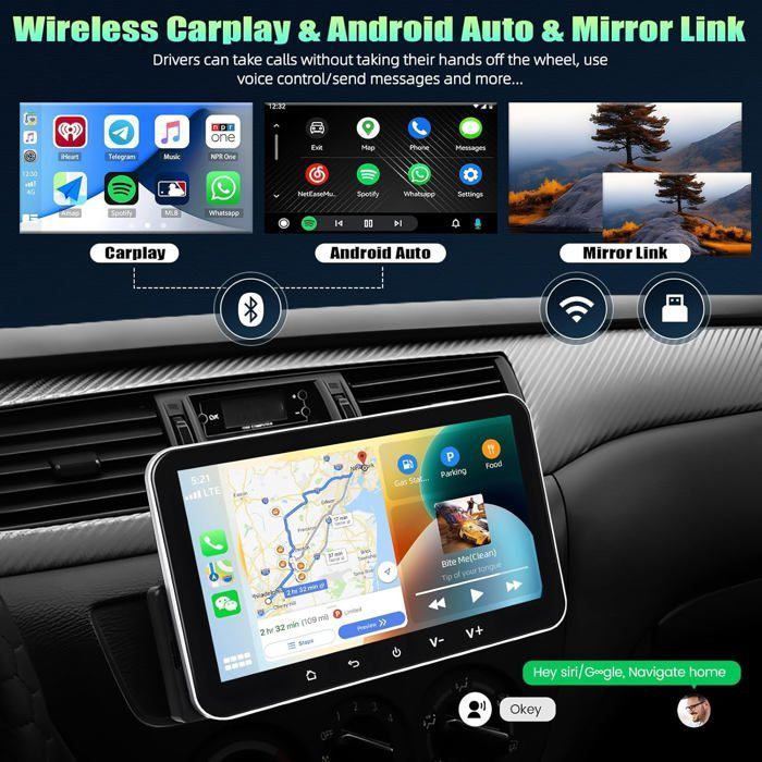 Autorradio 1 Din Android 13 [2+32G] de 7