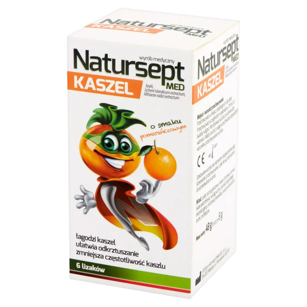 Natursept Lizaki na kaszel o smaku pomarańczowym