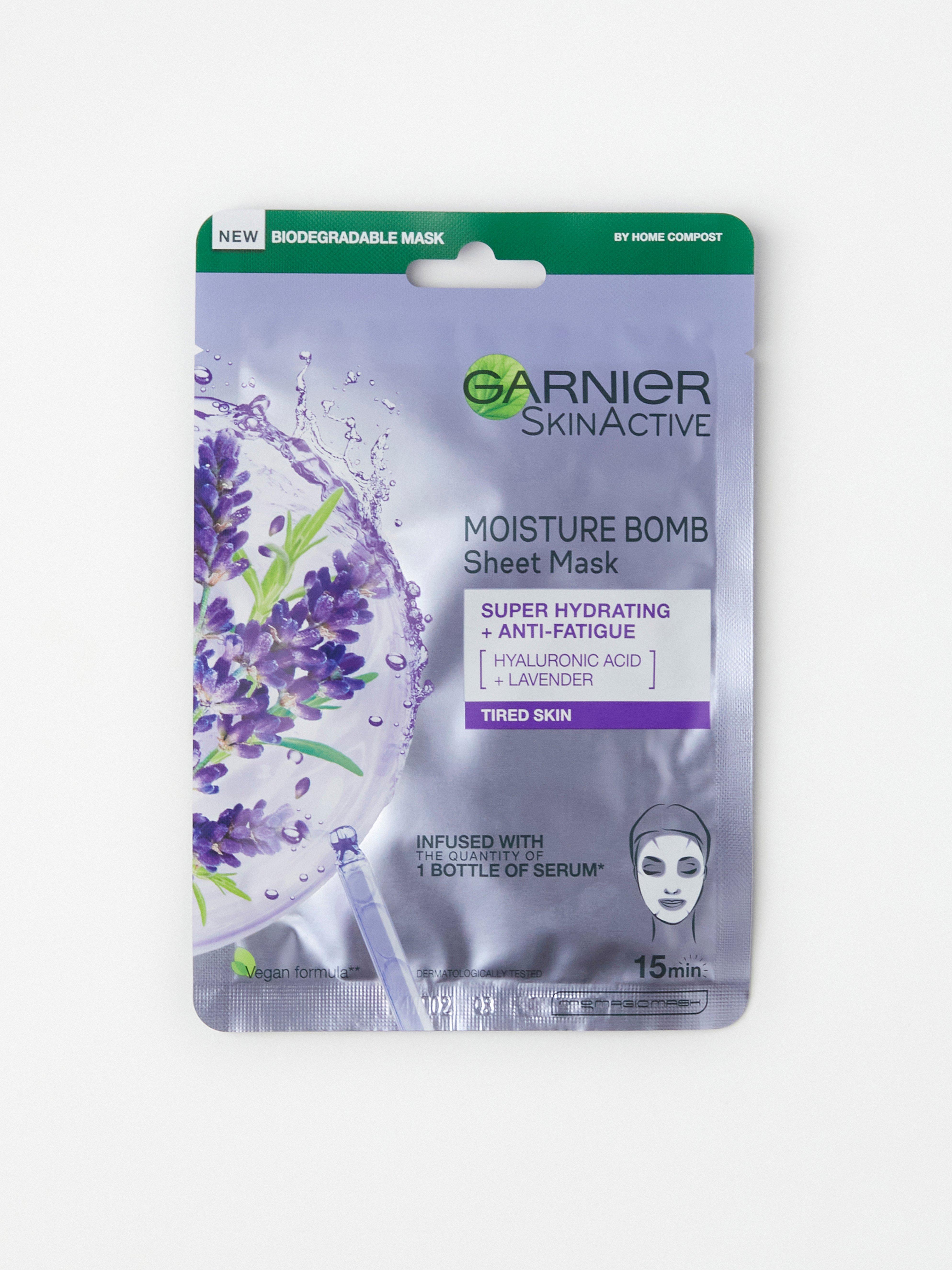 Mascarilla facial hidratante Garnier Skin Active Moisture Bomb Lavanda Sin color