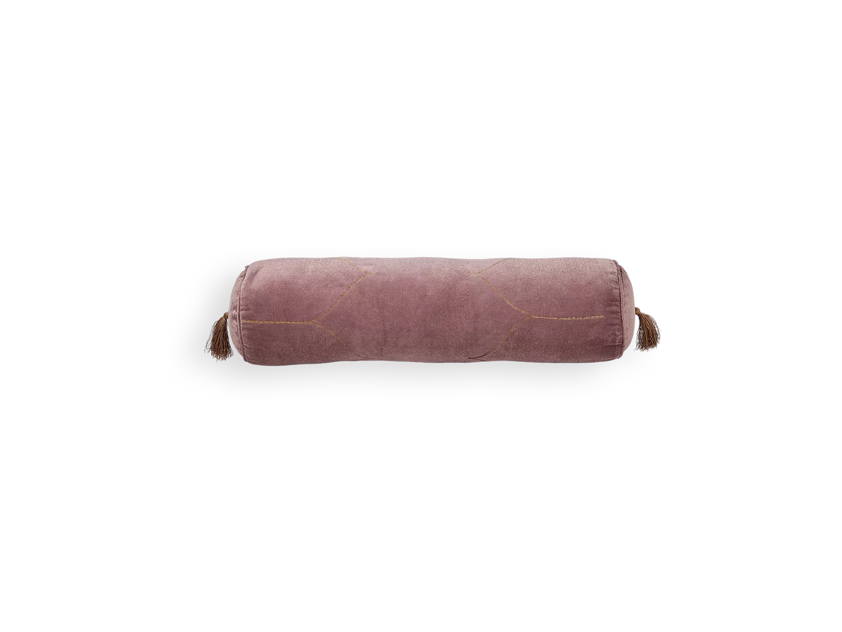 Coussin traversin en velours de coton Vellore rose vintage
