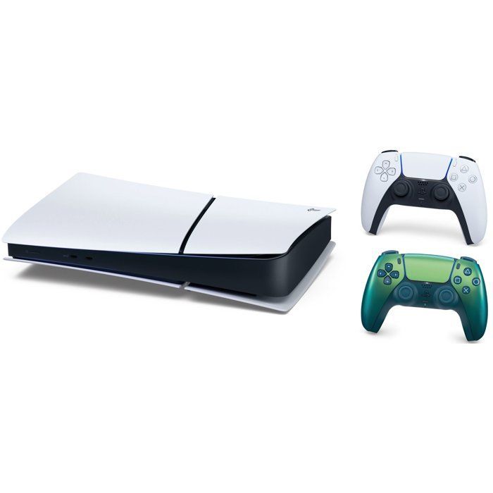 Pack PS5 Digitale (sans lecteur CD) : Console PlayStation 5 (Slim) + Fortnite® Flowering Chaos + 2ème manette DualSense Chroma Teal