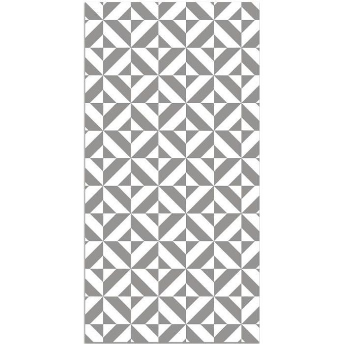 Tapis Vinyle Panorama Géométrie Grise 80x150 cm - Tapis pour Cuisine, Bureau et Salon en PVC