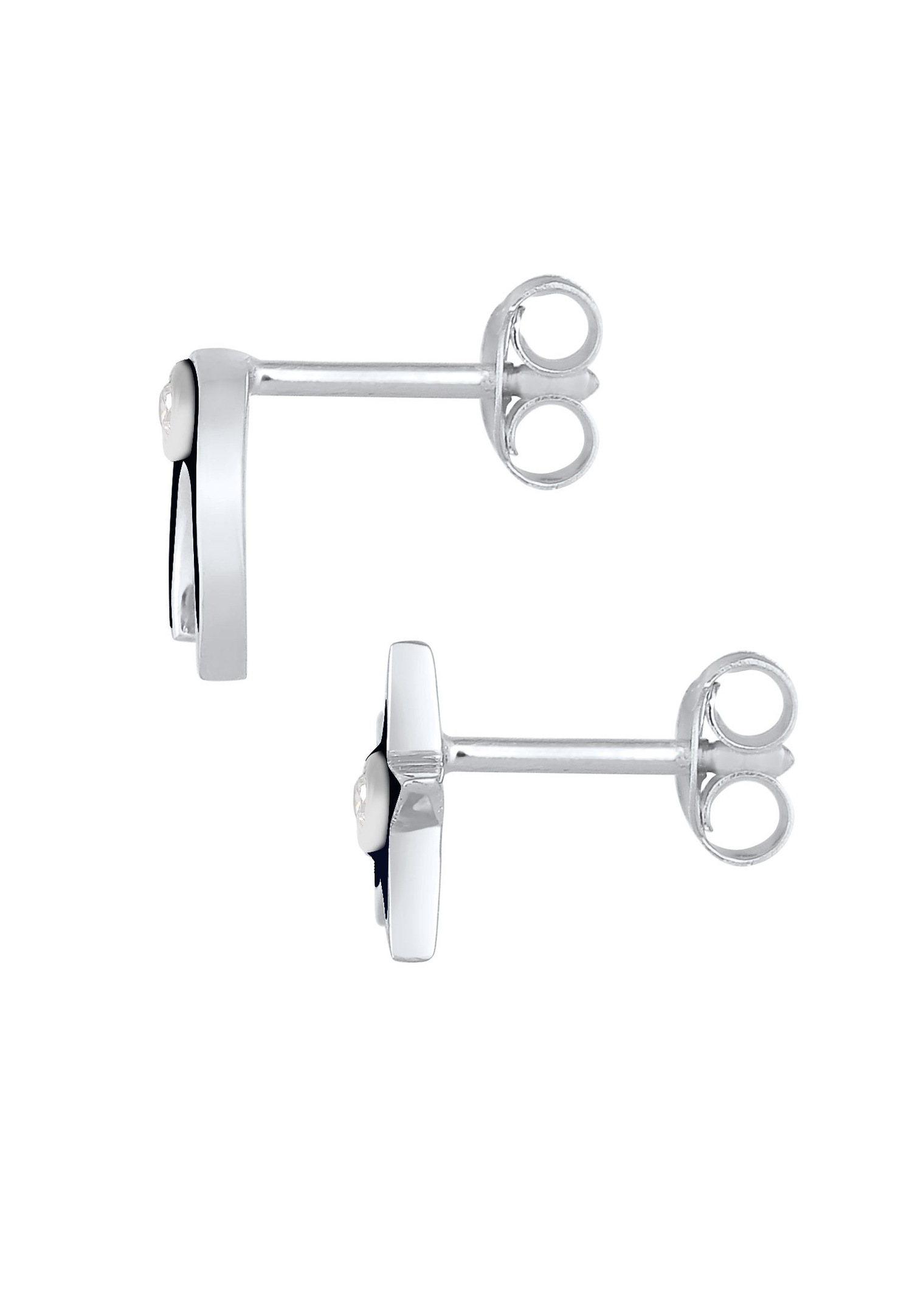 Elli Stud Étoiles Half Moon Astro avec pierres en zircone cubique et émail en argent sterling 925