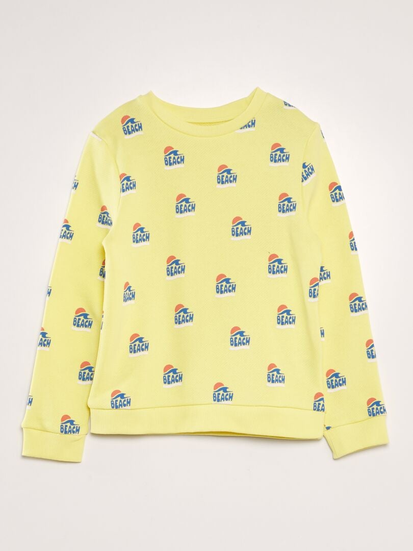 Sudadera estampada de felpa francesa - AMARILLA