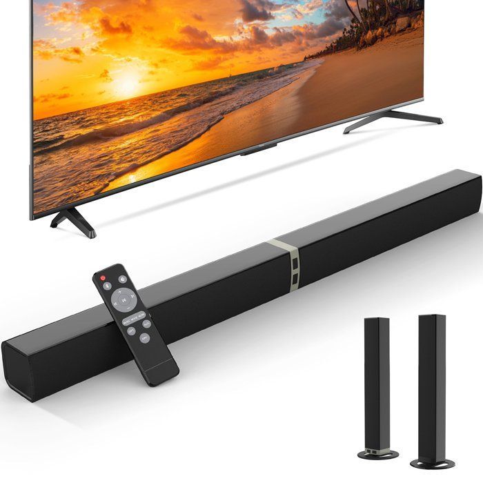 Barra de sonido MEIDONG - 50 W - Bluetooth - Sonido envolvente dinámico de 360° - HDMI/Fibra óptica/RCA