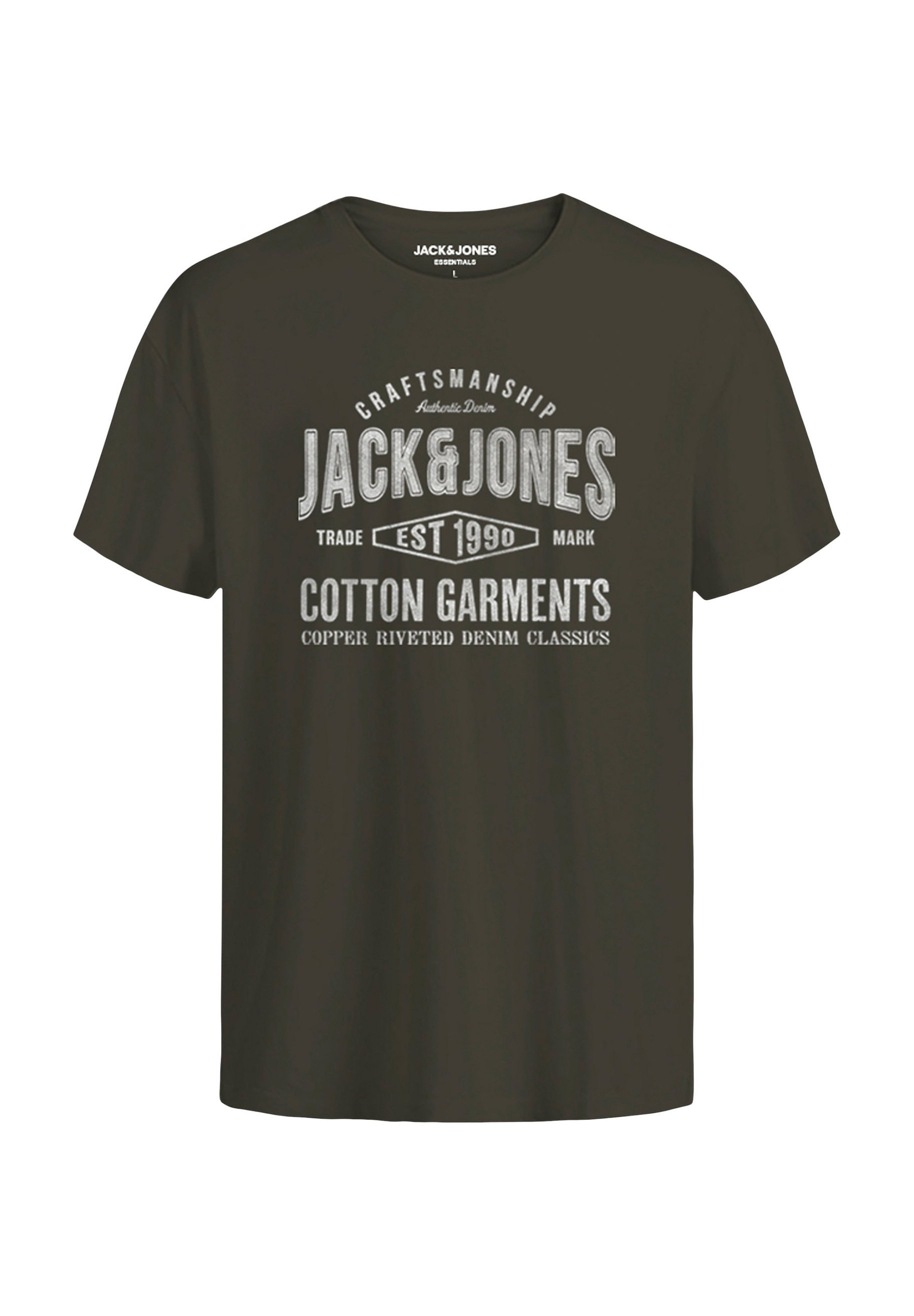 Jack & Jones Print T-Shirt – Vineyard Wine Pack: Rosin Black Clouddancer Navy