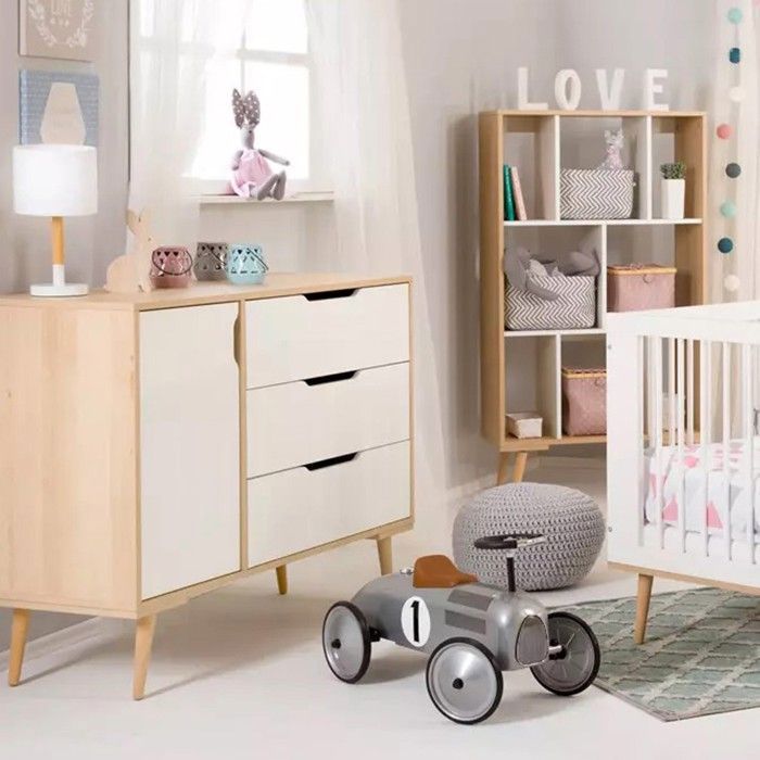Verschoontafel in Scandinavische stijl - MY DESIGN FURNITURE - SOFIE - 3 lades - 3 planken - Wit