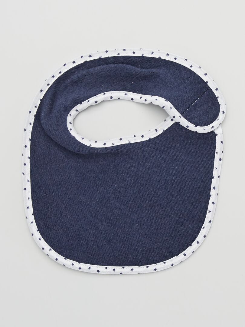 Set van 7 badstof slabbetjes met afscheurranden - BLAUW