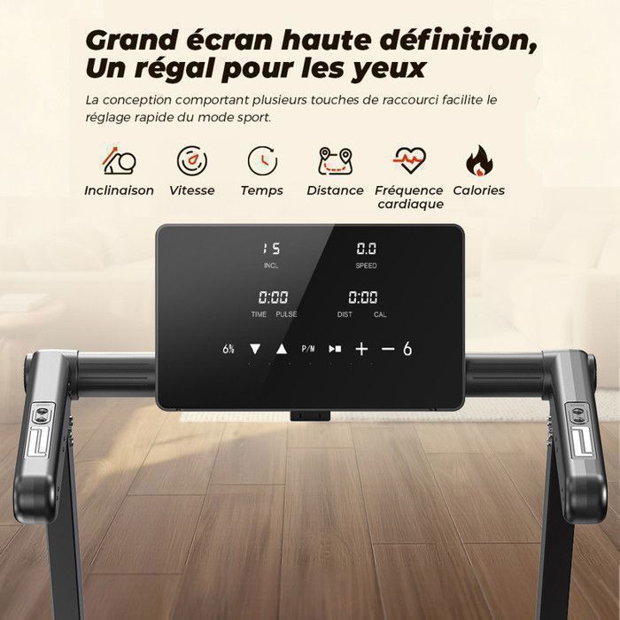 FT62 Loopband - Opvouwbare loopband, 4,0 pk motor, automatische hellingshoek van 18%, snelheid 1-16 km/u, led-display, maximaal draagvermogen 150 kg, voor volwassenen