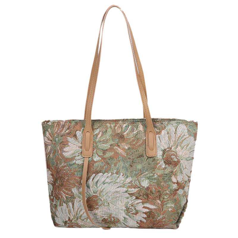 Sac à main de luxe 2021 pour femme, cabas brodé jacquard, sac bandoulière de plage, grand sac à anses
