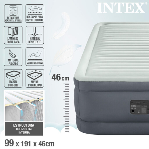  Matelas gonflable Intex Première I - 99 x 191 x 46 cm