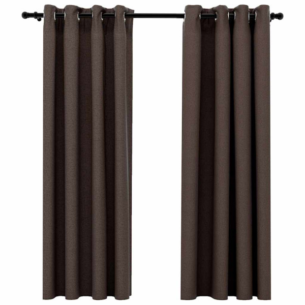 Zasłona Taupe 140 x 175 cm Tkanina vidaXL