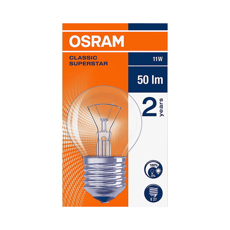 Osram-lampa 11W E27 Classic P, Crown Osram