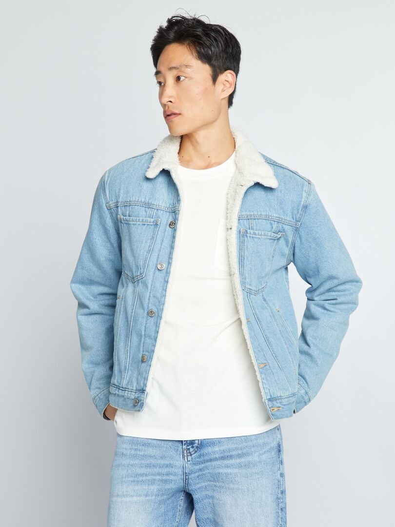 Kurtka dżinsowa z podszewką Sherpa – jasnoniebieski denim