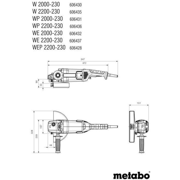 Smerigliatrice angolare - METABO - WP 2200-230