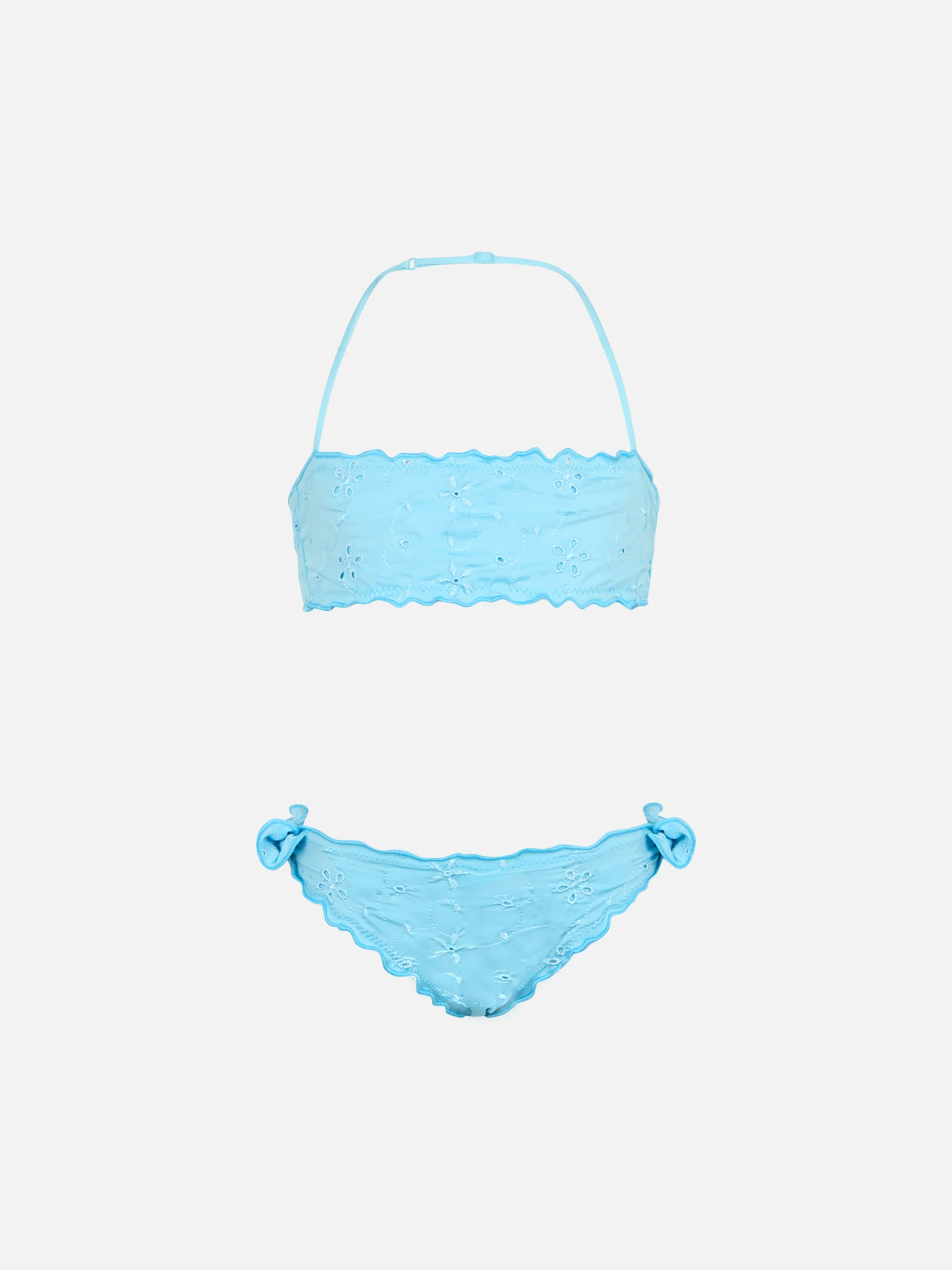 Bikini Emy a fascia classico con ricamo em pizzo Sangallo