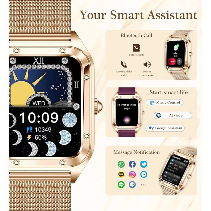 Women's Smartwatch for Answering/Making Calls, 1.6