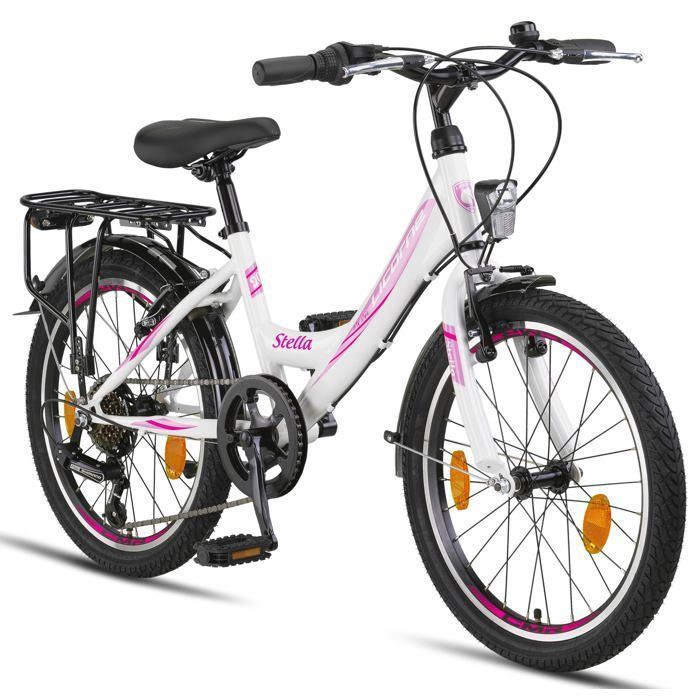Licorne Bike Stella Premium Vélo de Ville – Vélo Hollandais Confortable [20, Blanc]