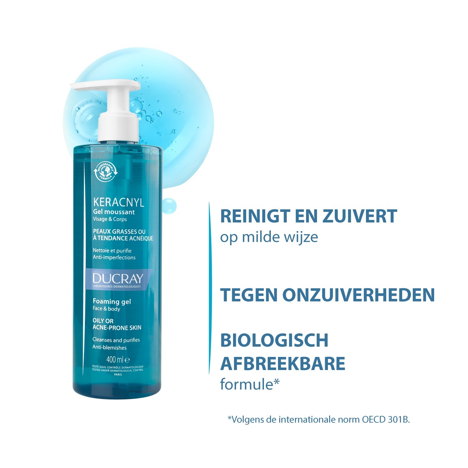 Ducray gel za čišćenje lica KERACNYL pjenasti gel - 200 ml