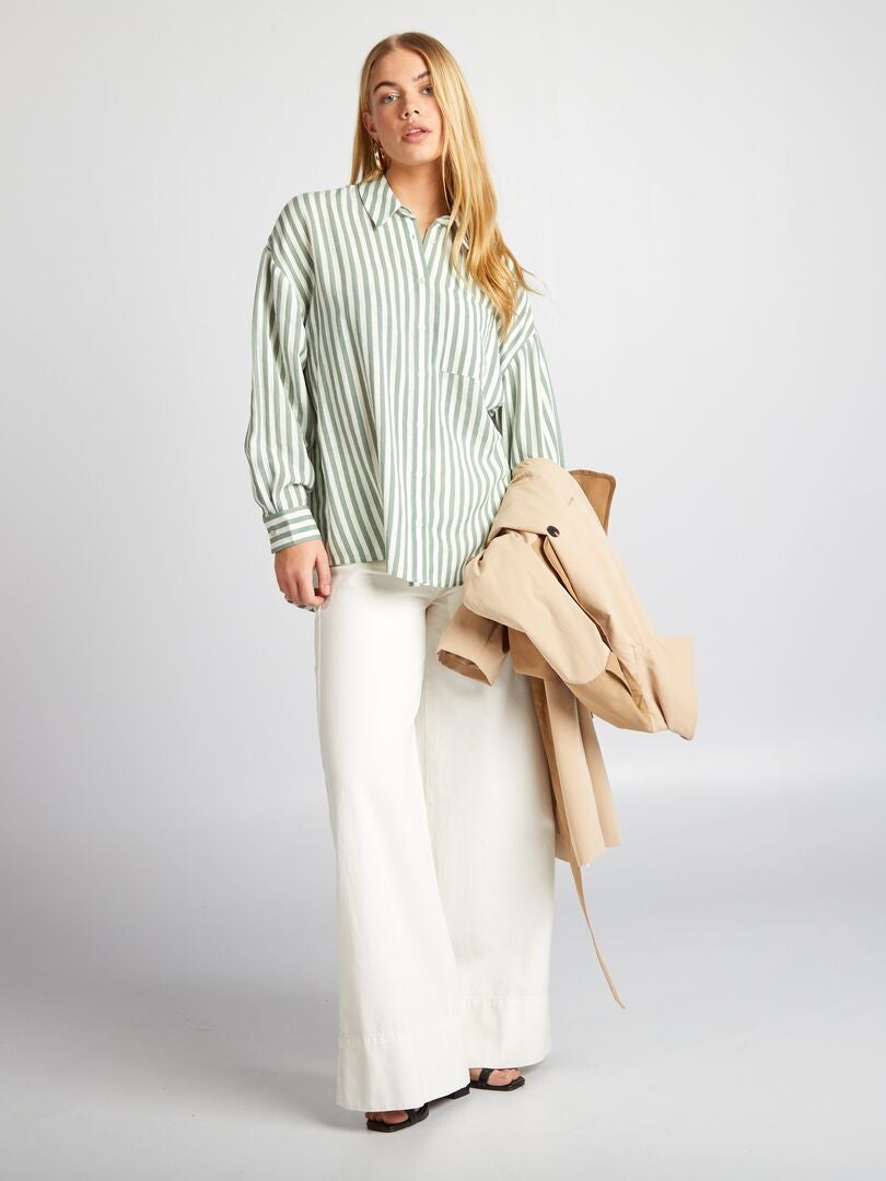 Camicia a righe - VERDE