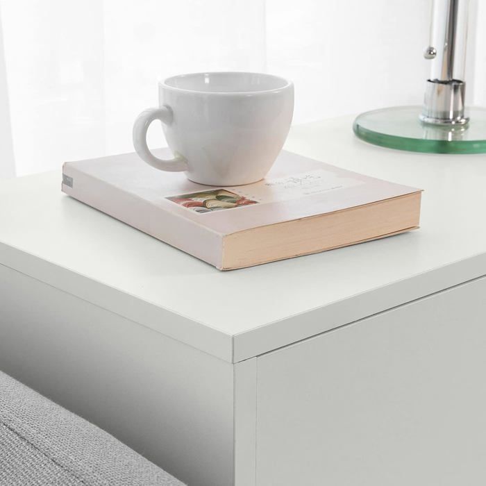 Soporte para impresora SoBuy con ruedas, armario de oficina móvil con 2 cajones, compartimento abierto, blanco, 60x35x70 cm