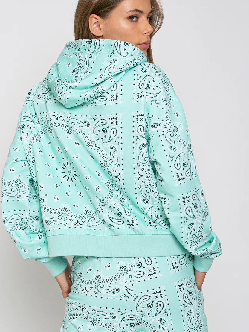 Katoenen bandana-hoodie met Saint Barth-borduurwerk.