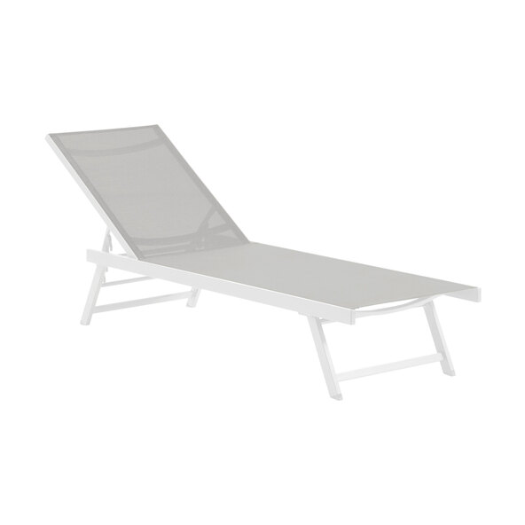 Folding sun lounger, grey/white