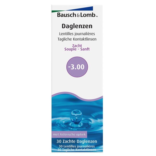 Bausch + Lomb -3.00 mehke dnevne kontaktne leče<br>Medicinski pripomoček - 30 kosov