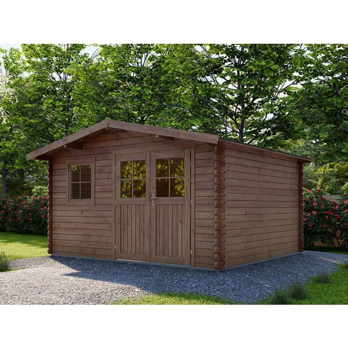 Abri de jardin en bois traité marron autoclave 