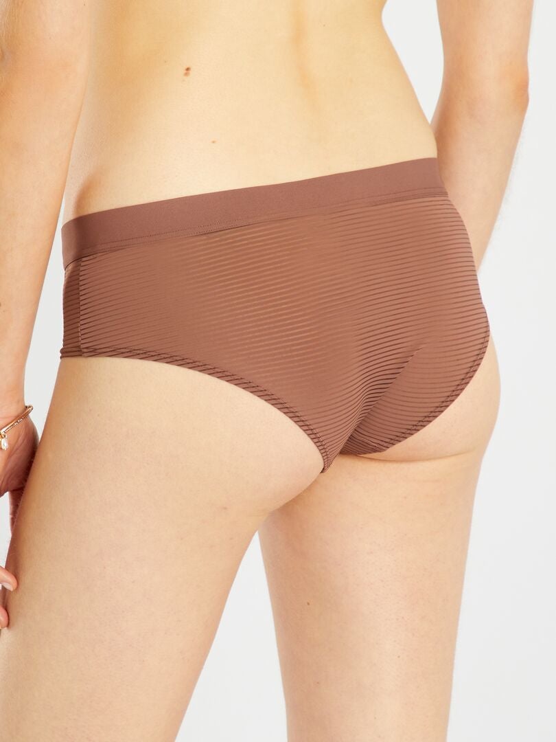 Calças culote de microfibra - MARROM