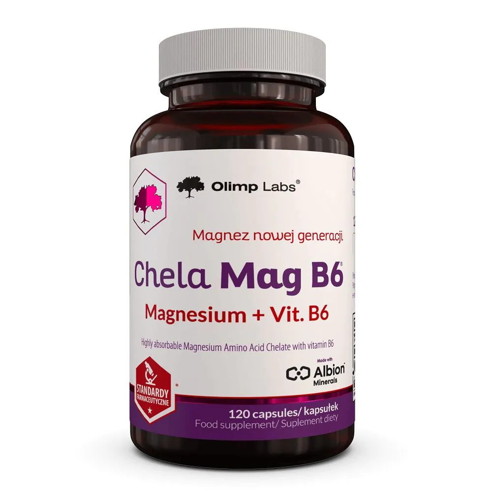Olimp Chela-Mag B6, Suplement diety z magnezem i witaminą B6, 120 kapsułek