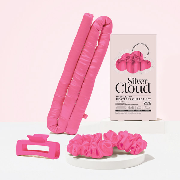 Silver Cloud Fuchsia Varmeløse Krølltang & Hvitt Putetrekk