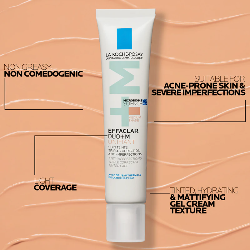 La Roche-Posay Effaclar DUO+M Unifiant leichte getönte Creme mit feuchtigkeitsspendender Wirkung