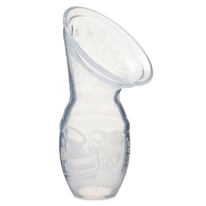 Manual silicone breast pump for breastfeeding, 100% food-grade silicone, BPA, PVC and phthalate free