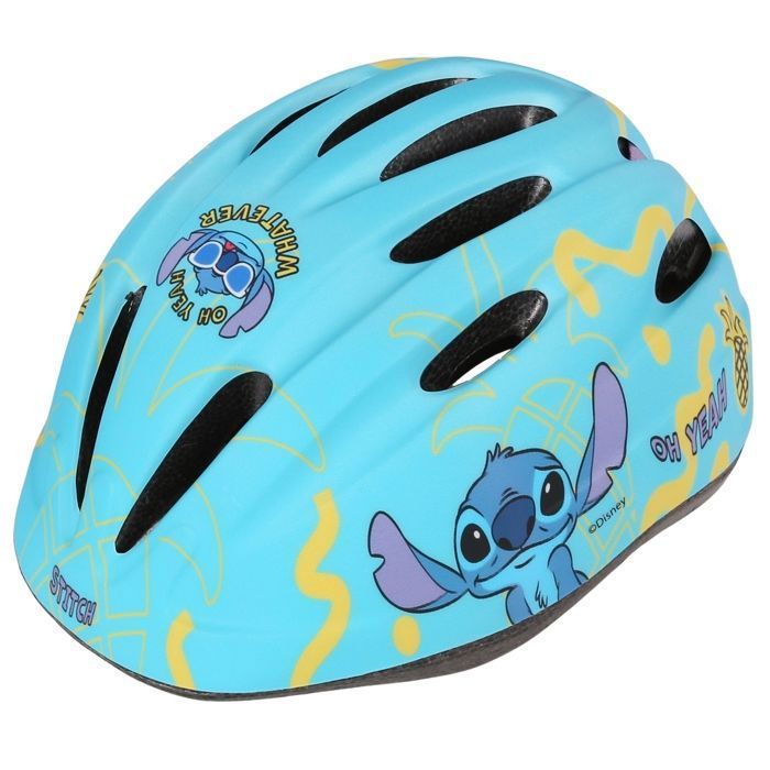 DISNEY Stitch Children's Bike Helmet, Turquoise, Lightweight, Adjustable 48-52 cm