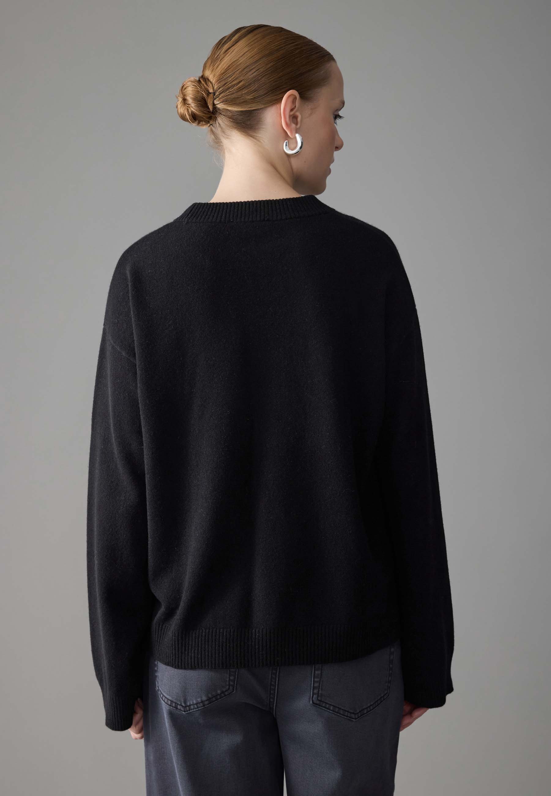 Zign Studio Strickpullover aus Woll-Kaschmir-Mix – Pullover – schwarz