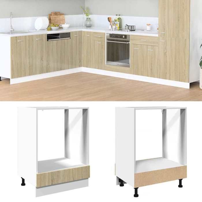 vidaXL Armoire à four Chêne sonoma 60x46x81,5 cm Aggloméré, armoire de cuisine, armoire de rangement, meuble de cuisine, 849617