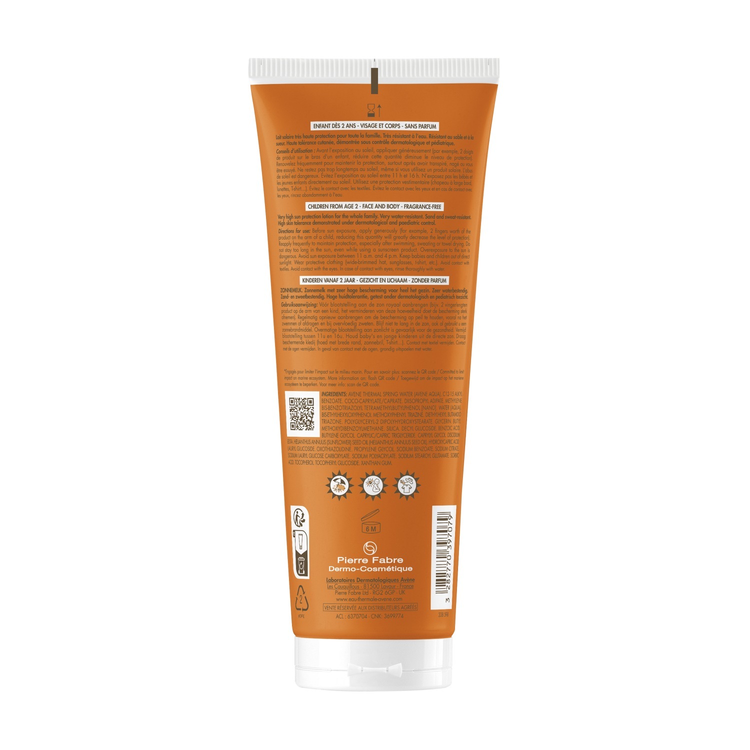 Avène Opaľovací krém pre deti Solaire Telo pre deti SPF 50+ - 250 ml