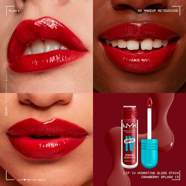 NYX Professional Makeup Lip IV hydratačný lesk na pery 13 Cranberry Splash