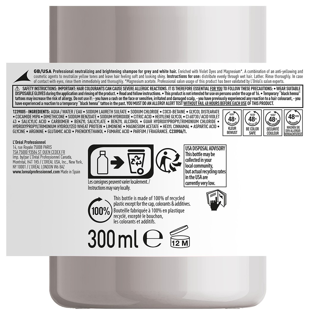 L'Oréal Professionnel Champô Capilar Prata - 300 ml