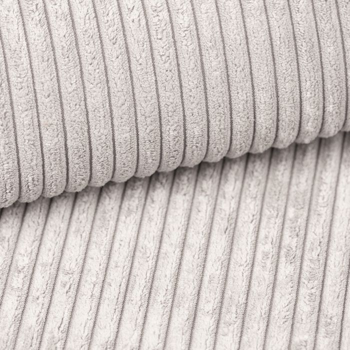 Canapé d'angle Panoramique PARIS U - 7 places - Canape Convertible avec Coffre - Tissu Velours Cotelé - Crème