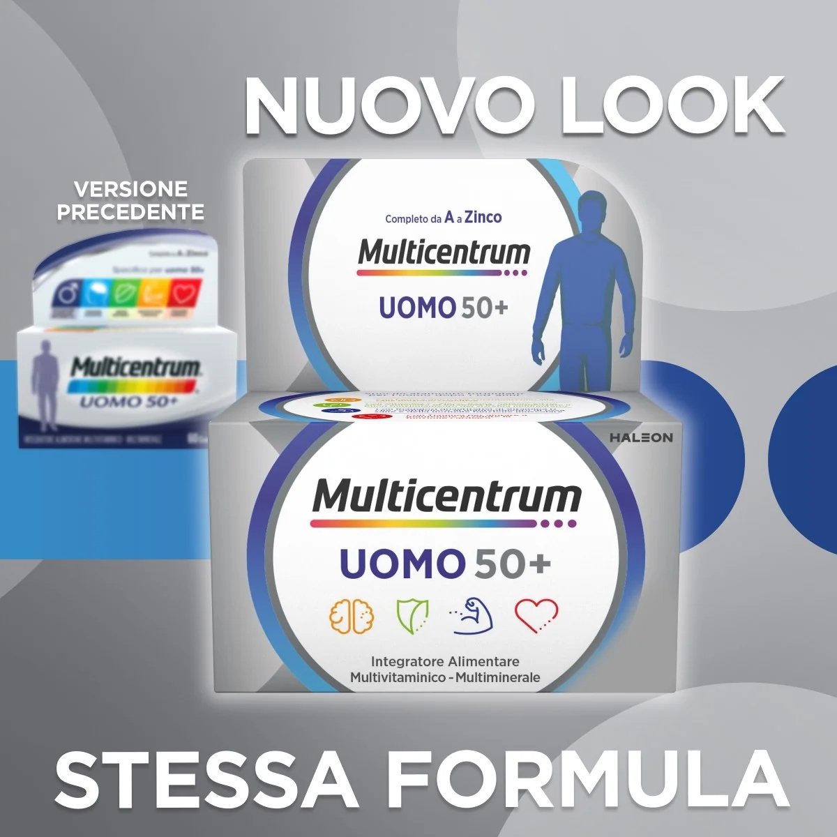 MULTICENTRUM Multicentrum Hommes 50+ 60 comprimés multivitaminés