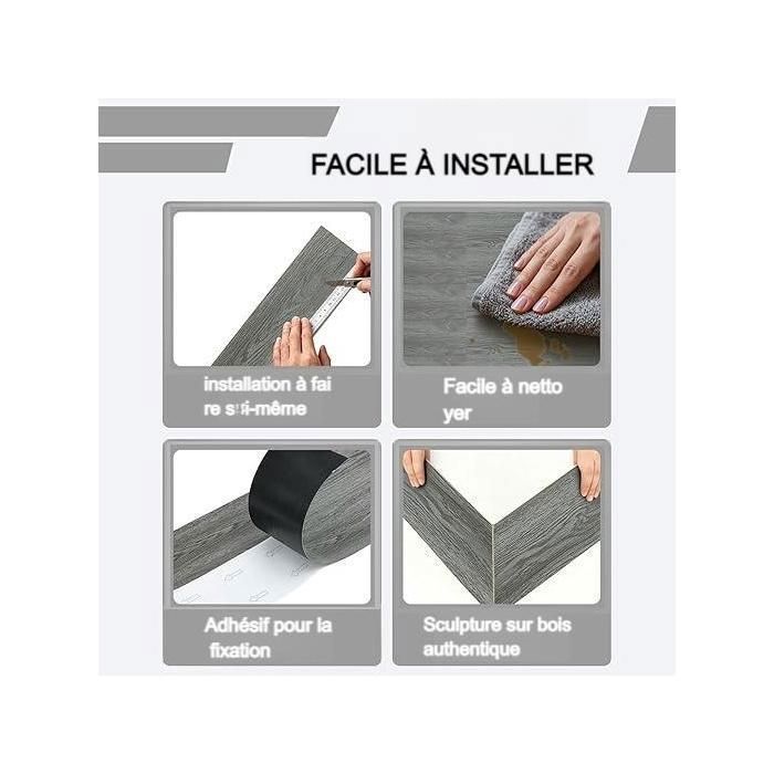 Revêtement de sol PVC - Dalles autocollantes - 5,02 m² - pour Salle à Manger - Imperméables - 36 pièces - Gris clair