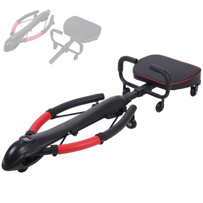 Agilithor Dragonfly Core HomeTrainer - Abdominal silencing equipment, adjustable resistance and LCD compteur